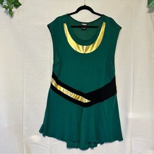 Torrid Marvel Loki Hi-Lo Peplum Top - Cosplay Comic Con Costume Size 4 EUC